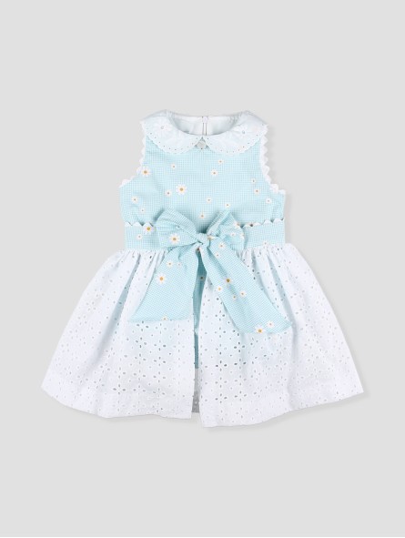 Girl gingham daisy romper