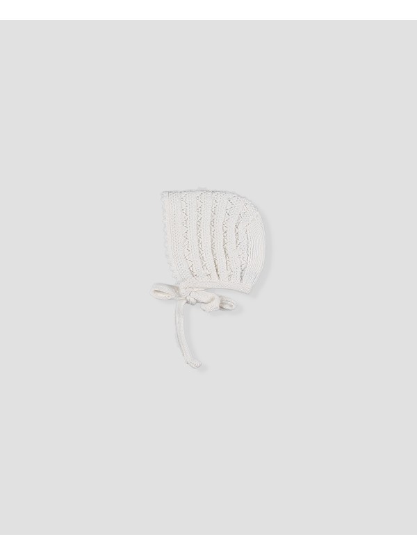 Knitted baptism bonnet 