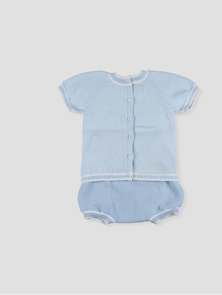 Baby blue knit fish set