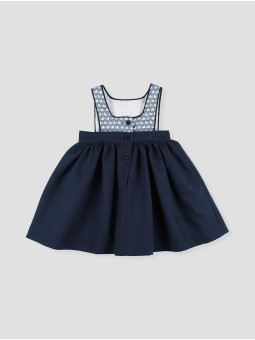 Girl navy piqué dress