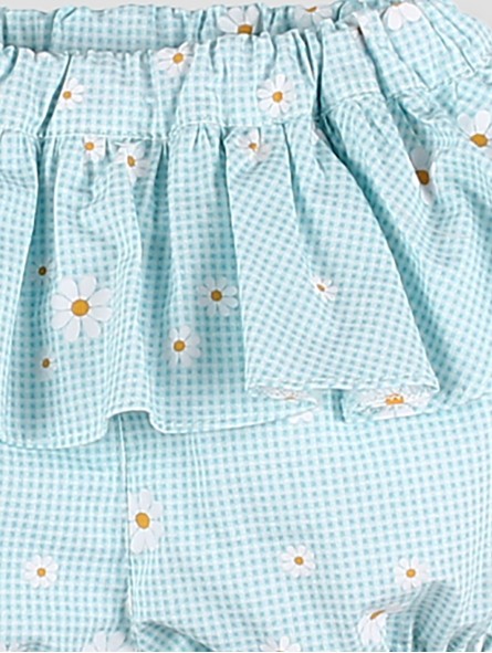 Baby girl gingham floral bloomer