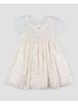 Vestido gasa bordada Bautizo