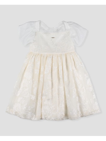 Vestido gasa bordada Bautizo