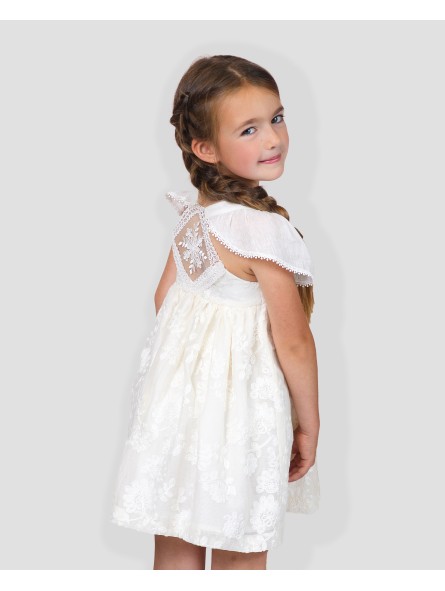 Girl embroidered tulle dress