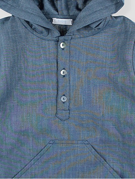 Confeti blue linen blend tunic