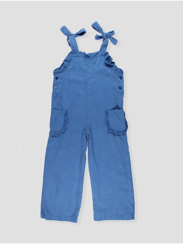 PETO NIÑA TIRANTES CON MICROVOLANTES  Y BOLSILLOS