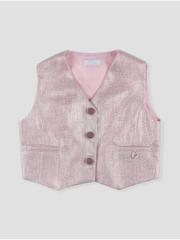 CHALECO TEJIDO CHANEL 3 BOTONES FORRADOS LINO CC. MARSELLA