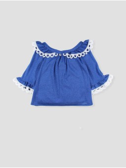 SUDADERA BRILLI BRILLI CON PUNTILLA SUPERPUESTA Y ESPALDA ESCOTADA CC. MÓNACO