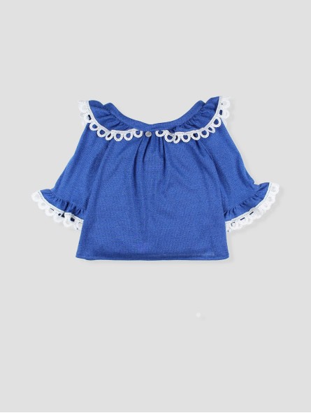 SUDADERA BRILLI BRILLI CON PUNTILLA SUPERPUESTA Y ESPALDA ESCOTADA CC. MÓNACO