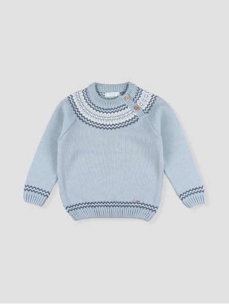 Suéter com estampa de barra (*fair isle*)