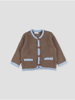 Two-tone knit teba jacket