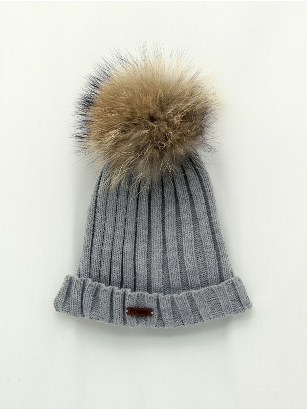 Gorro pompón pelo
