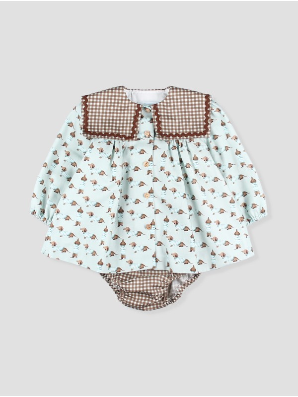 Vestido curto de bebê (estilo *jesusito*) Candanchu
