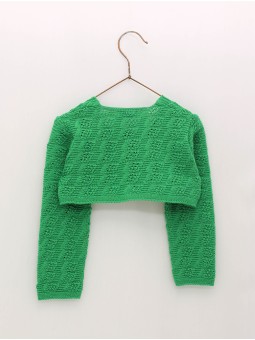 Chaqueta calada escote semicuadrado