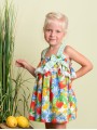 Vestido en tejido estampado tulipanes