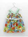 Vestido en tejido estampado tulipanes