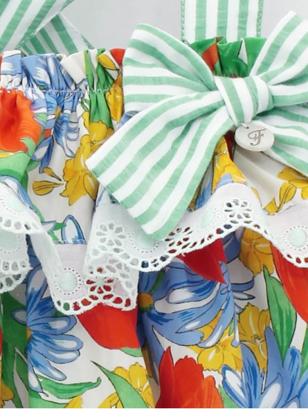 Vestido en tejido estampado tulipanes