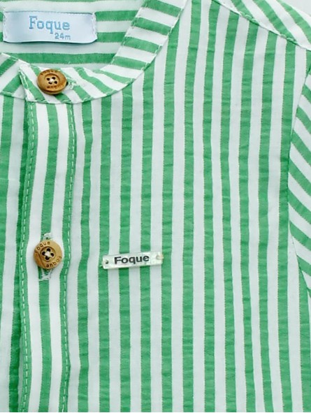 Camisa sersucker listras com pescoÃ§o padeiro