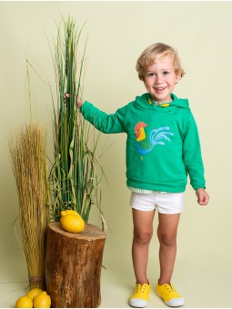Sudadera con capucha y estampado gallo