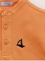 Mandarin collar piquÃ© boy polo shirt