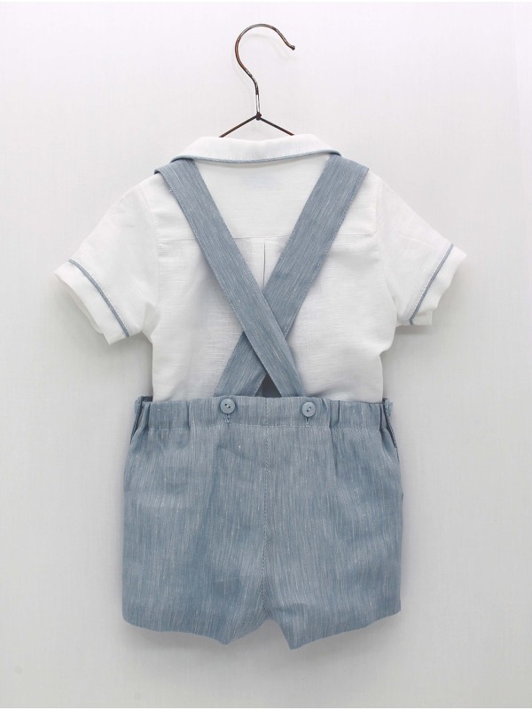 Camisa y pantalón falso liso con tirantes