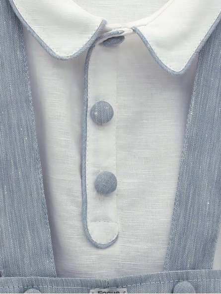 Camisa e calça falsa liso com tirantes