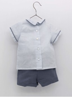 Conjunto blusa milrayas y pantalón lino