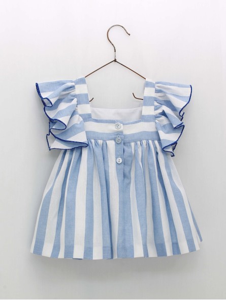 Vestido rayas manga con volantes