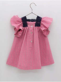 Vestido vichy fucsia