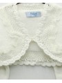 Round-edged jacket with lace trim