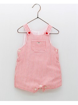 Flora striped dungarees
