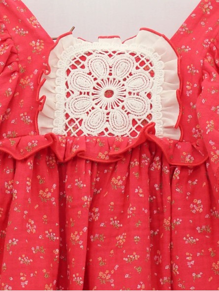 Vestido flores con encaje