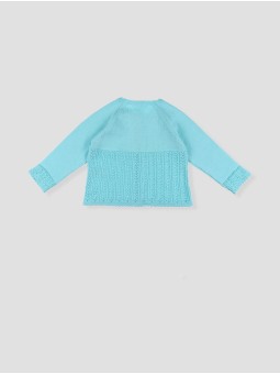 CHAQUETA LARGA PUNTO CALADO  EMPIECE ONDITAS