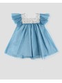 Vestido de tul para criança cor azulina ou rosa