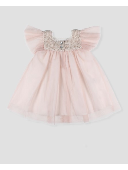 Vestido de tul para niña color azulina o rosa