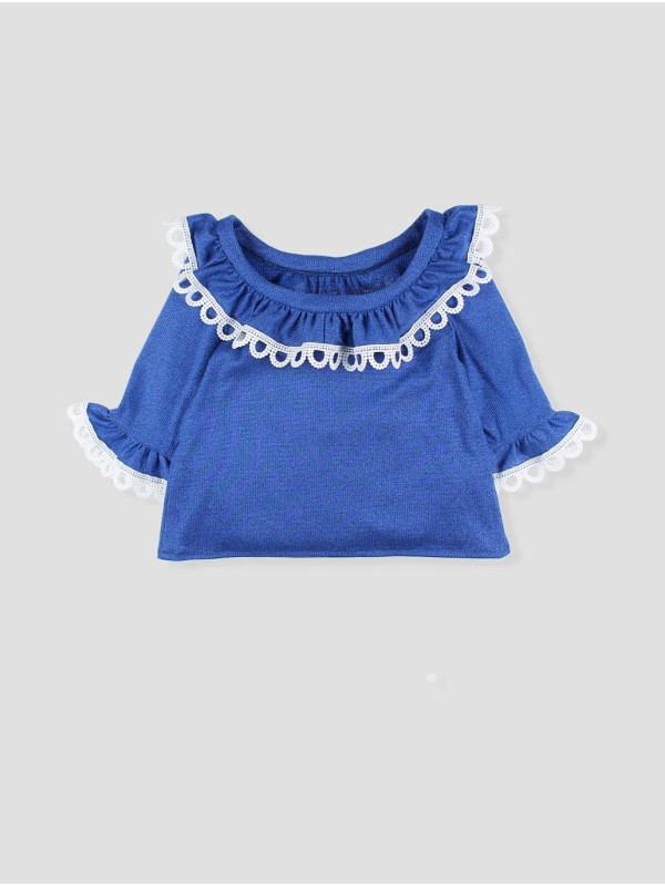 SUDADERA BRILLI BRILLI CON PUNTILLA SUPERPUESTA Y ESPALDA ESCOTADA CC. MÓNACO