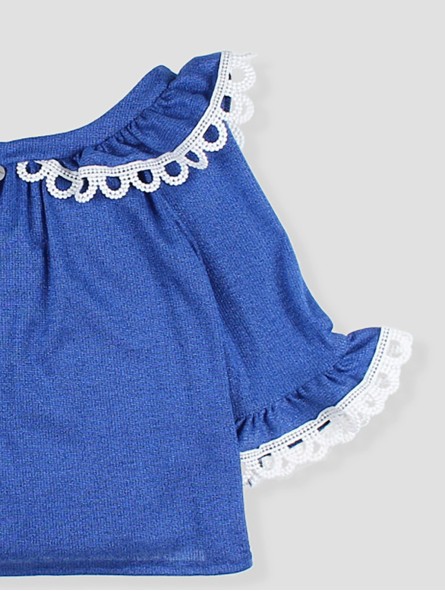 SUDADERA BRILLI BRILLI CON PUNTILLA SUPERPUESTA Y ESPALDA ESCOTADA CC. MÓNACO