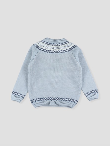 Suéter com estampa de barra (*fair isle*)