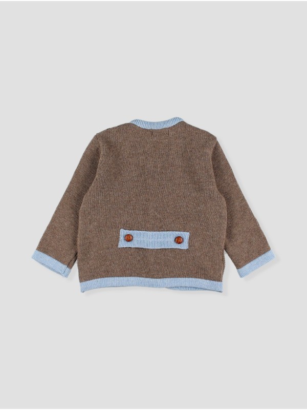 Two-tone knit teba jacket