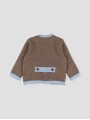 Two-tone knit teba jacket
