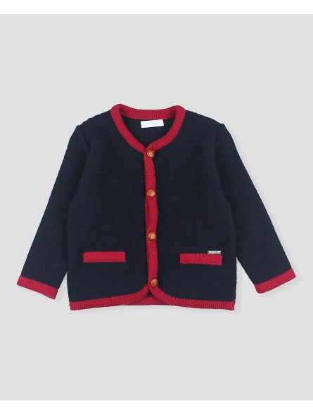 Two-tone knit teba jacket