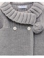 Knitted baby girl coat with bonnet