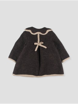 Baby girl contrast trim coat